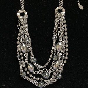 Steel By Design Multi-Strand Hematite Bead Nugget Necklace/NEW/NEVER WORN!